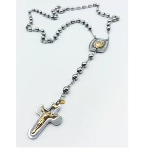 Brilliance Stainless 14k sterling plate rosary necklace